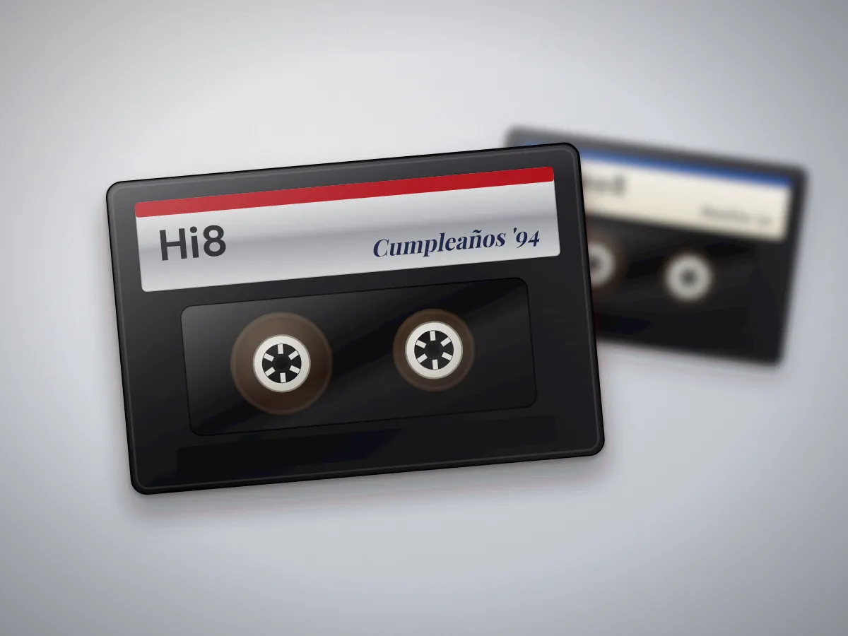 Cintas Hi8 y Video8 de videocámara con etiqueta