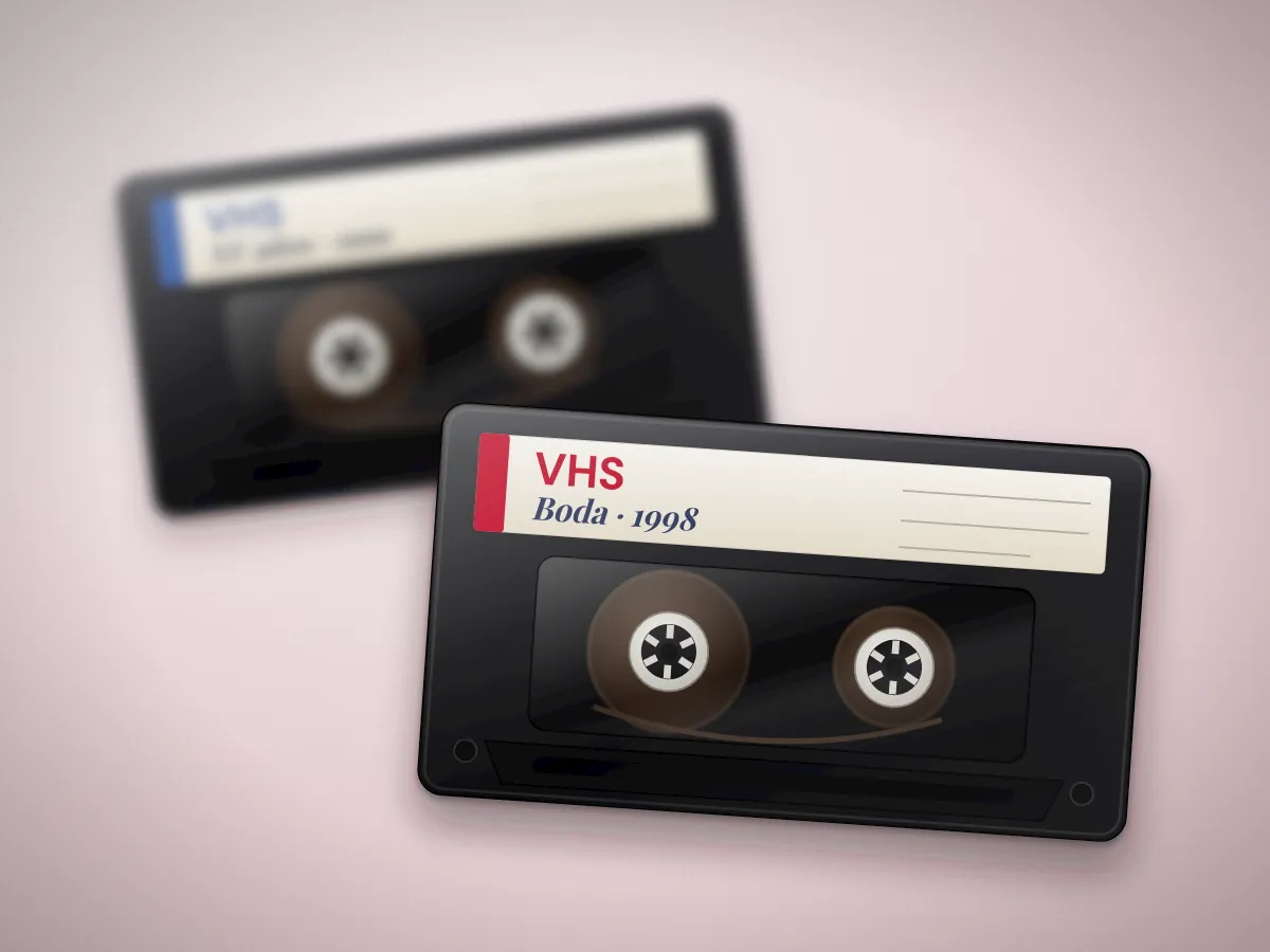 Cintas VHS de recuerdos familiares listas para digitalizar a USB